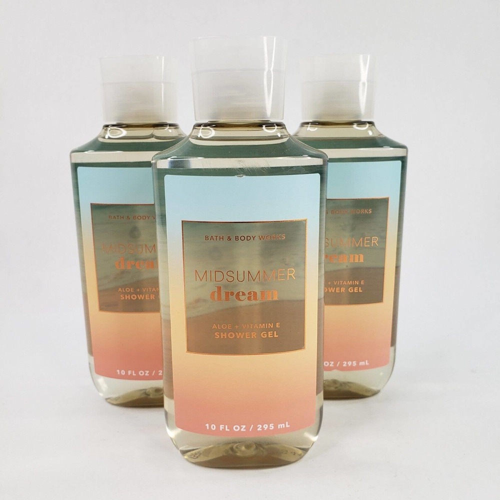 3 Midsummer Dream Shower Gel Bath & Body Works Aloe Vitamin E Full Size
